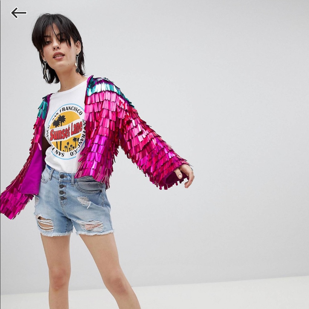 Asos design festival sequin kimono jacket